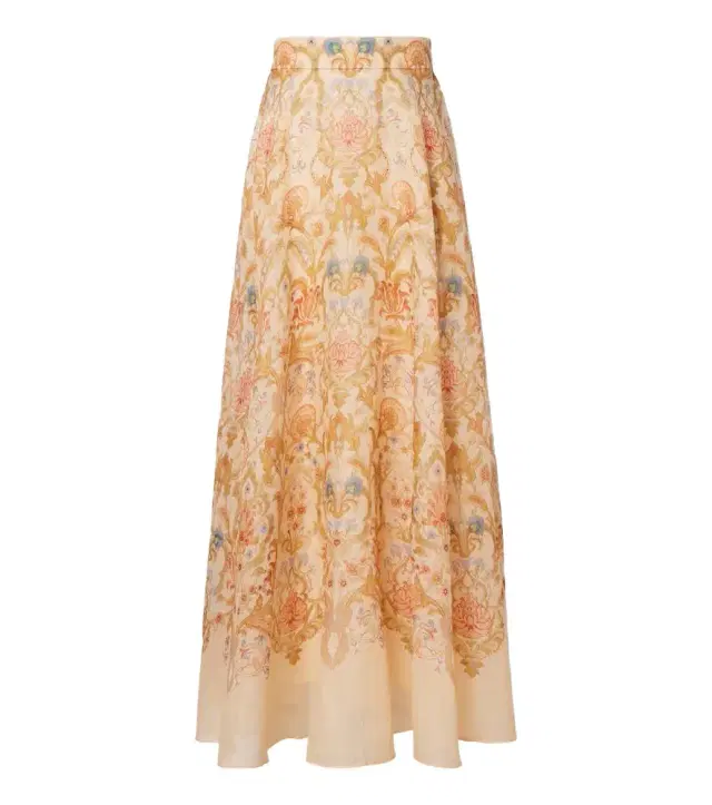 Zimmermann Valiant printed linen and silk maxi skirt