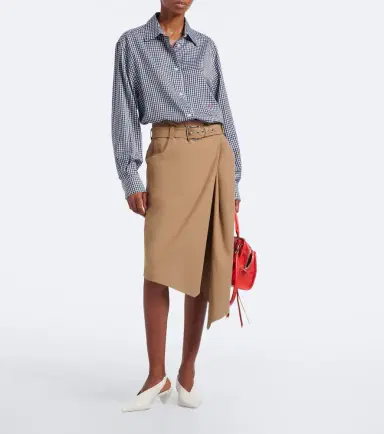 Loewe Asymmetric cotton midi skirt | Thumbnail 2