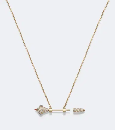 Yvonne Léon Yvonne Léon Python 9kt gold and enamel pendant necklace with diamonds | Thumbnail 2