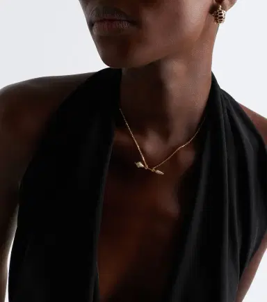 Yvonne Léon Yvonne Léon Python 9kt gold and enamel pendant necklace with diamonds | Thumbnail 3