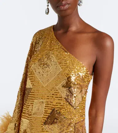 Taller Marmo Feather-trimmed sequined gown | Thumbnail 3