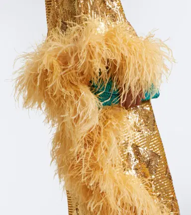 Taller Marmo Feather-trimmed sequined gown | Thumbnail 4