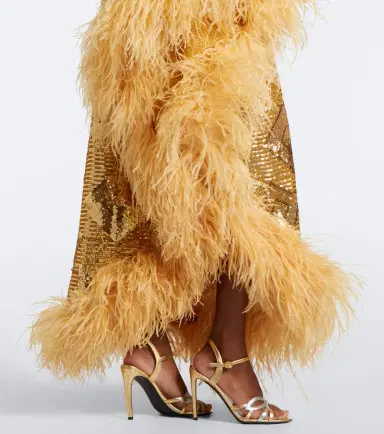 Taller Marmo Feather-trimmed sequined gown | Thumbnail 5
