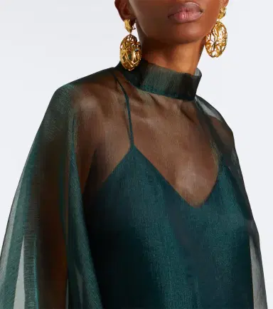 Taller Marmo Sphinx sheer draped organza kaftan | Thumbnail 2