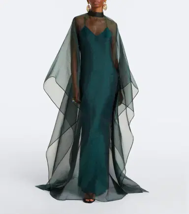 Taller Marmo Sphinx sheer draped organza kaftan | Thumbnail 5