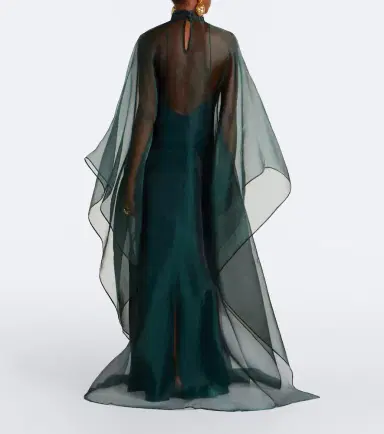 Taller Marmo Sphinx sheer draped organza kaftan | Thumbnail 6