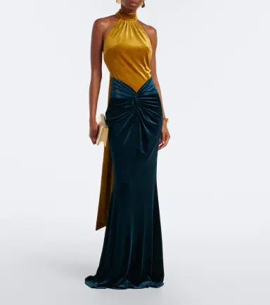 Retrofête Retrofête Goleta velvet gown | Thumbnail 6