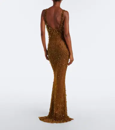 Retrofête Retrofête Zanie crystal-embellished gown | Thumbnail 3