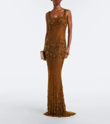 Retrofête Retrofête Zanie crystal-embellished gown | Thumbnail 4