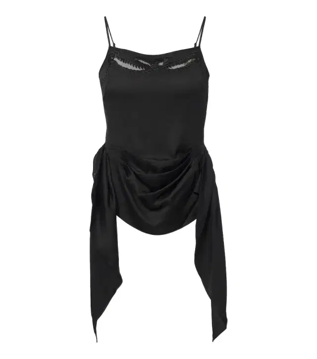 Jacques Wei Embroidered draped satin camisole