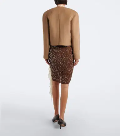 Jacques Wei Draped embellished lace-trimmed miniskirt | Thumbnail 4