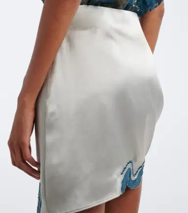 Jacques Wei Embroidered satin miniskirt | Thumbnail 5