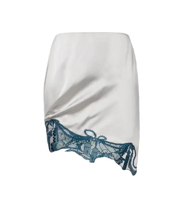Jacques Wei Embroidered satin miniskirt