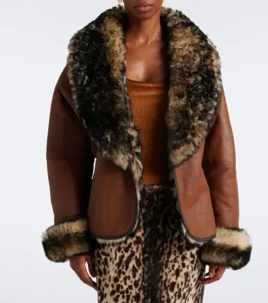Jacques Wei Shearling-trimmed leather jacket | Thumbnail 3