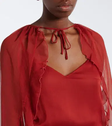 Jacques Wei Ruffled chiffon gown | Thumbnail 4