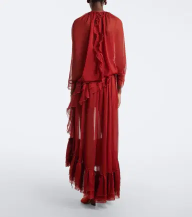 Jacques Wei Ruffled chiffon gown | Thumbnail 5