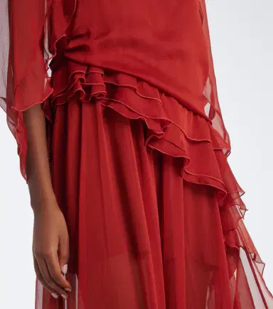 Jacques Wei Ruffled chiffon gown | Thumbnail 6