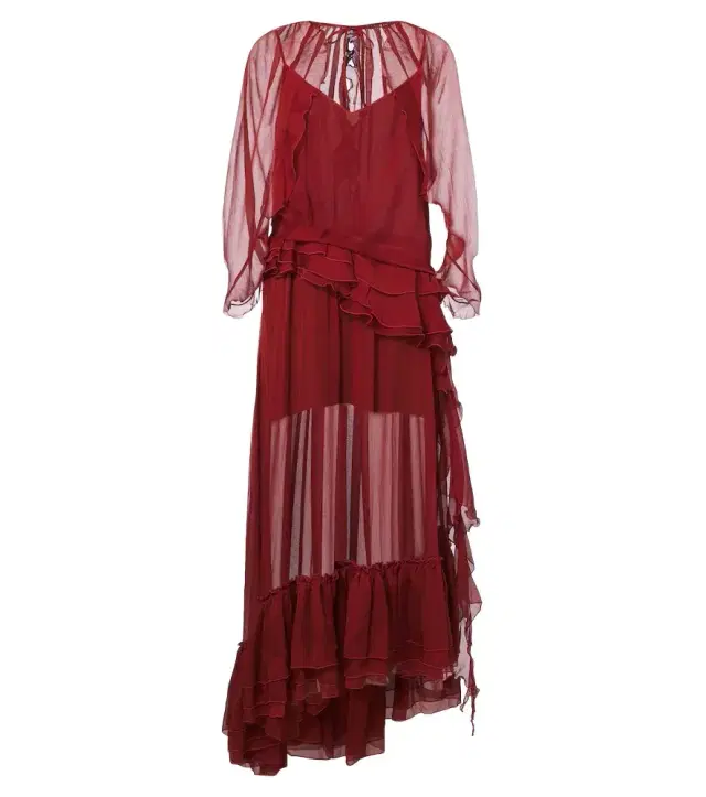 Ruffled chiffon gown