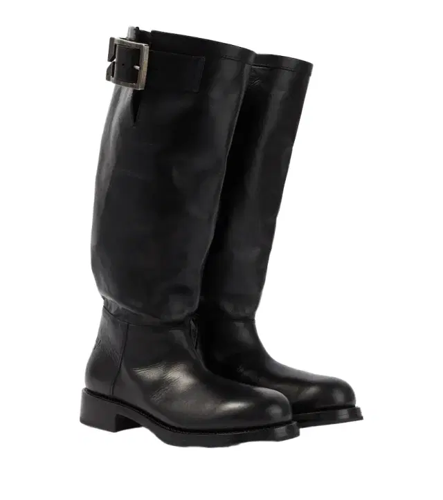 Balenciaga Motor leather knee-high boots