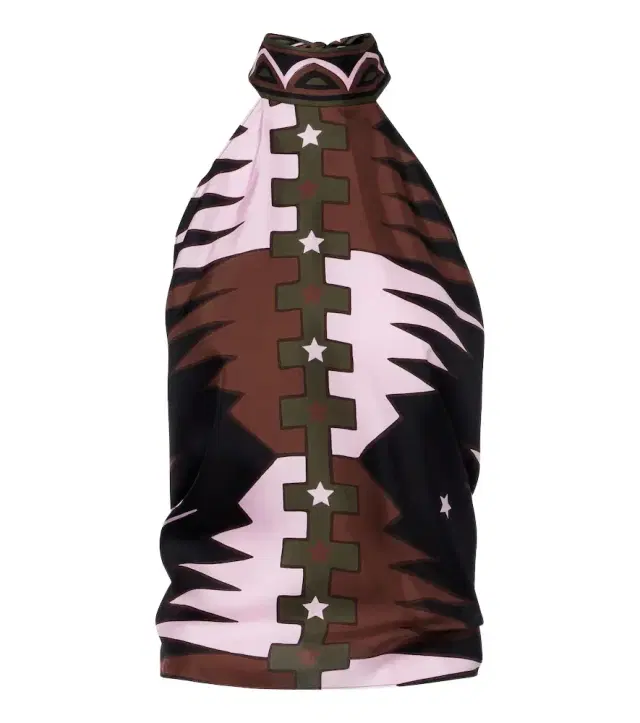 PUCCI Valdimontone halterneck silk twill top