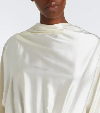 Staud Phoebe draped silk-blend midi dress | Thumbnail 6