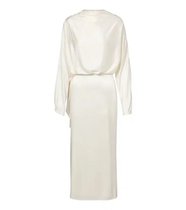 Phoebe draped silk-blend midi dress