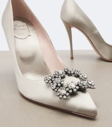 Roger Vivier Flower Strass embellished satin pumps | Thumbnail 4 Roger Vivier Flower Strass embellished satin pumps | Thumbnail 4