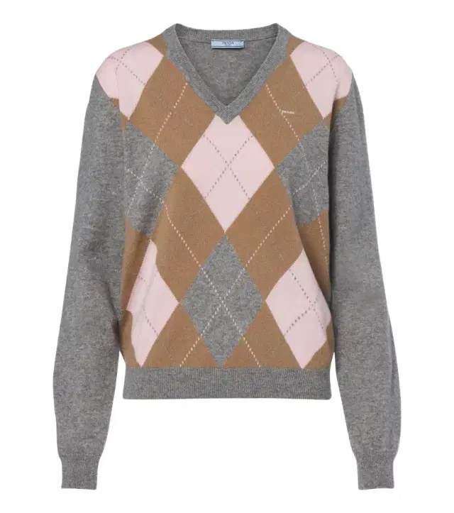 Prada Argyle cashmere sweater