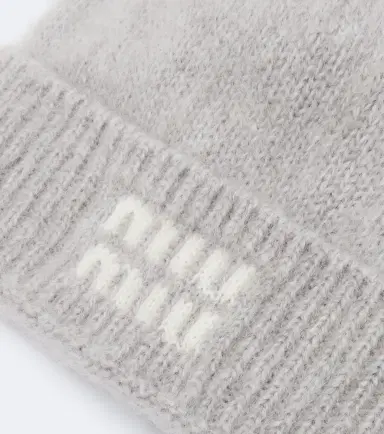 Miu Miu Logo mohair-blend beanie | Thumbnail 2