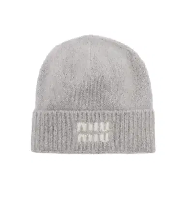 Miu Miu Logo mohair-blend beanie | Thumbnail 1