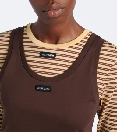 Miu Miu Cotton jersey T-shirt and tank top set | Thumbnail 3 Miu Miu Cotton jersey T-shirt and tank top set | Thumbnail 3