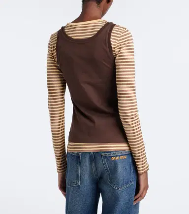 Miu Miu Cotton jersey T-shirt and tank top set | Thumbnail 4 Miu Miu Cotton jersey T-shirt and tank top set | Thumbnail 4
