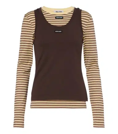 Miu Miu Cotton jersey T-shirt and tank top set | Thumbnail 1 Miu Miu Cotton jersey T-shirt and tank top set | Thumbnail 1