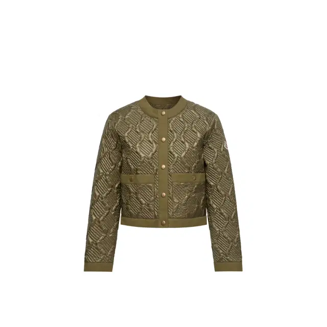 Moncler Libellule Geometric Quilted Short Down Jacket
