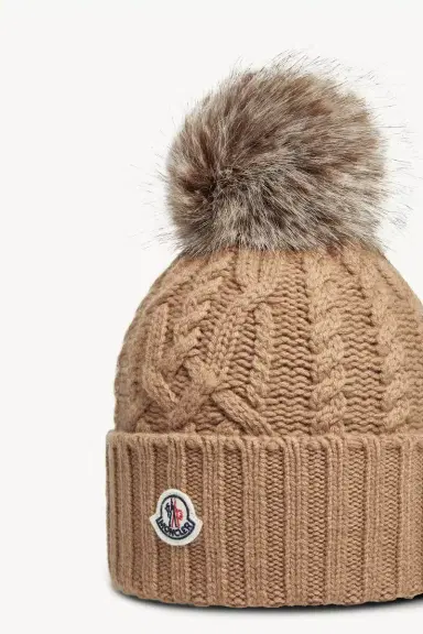 Moncler Wool & Cashmere Blend Beanie With Pom Pom | Thumbnail 4