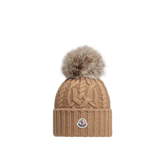 Moncler Wool & Cashmere Blend Beanie With Pom Pom