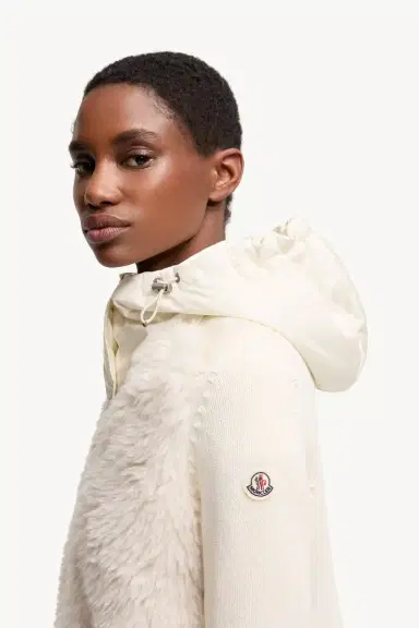 Moncler Wool & Cashmere Blend Padded Zip-up Cardigan | Thumbnail 4