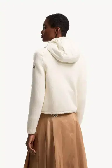 Moncler Wool & Cashmere Blend Padded Zip-up Cardigan | Thumbnail 6
