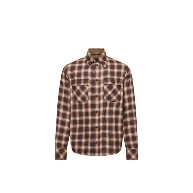 Moncler Grenoble Check Cotton Blend Long Sleeve Shirt
