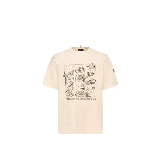 Moncler Grenoble Mountain Landscape Print Cotton T-shirt