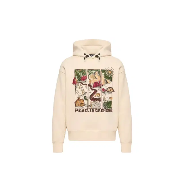 Moncler Grenoble Mountain Landscape Print Cotton Blend Hoodie