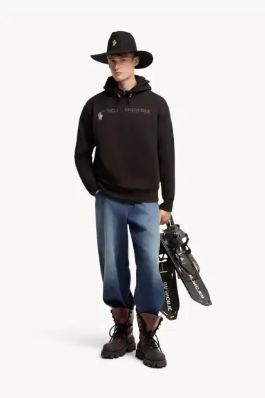 Moncler Grenoble Coordinates Logo Cotton Hoodie | Thumbnail 3 Moncler Grenoble Coordinates Logo Cotton Hoodie | Thumbnail 3