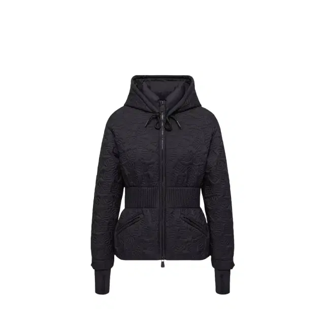 Moncler Grenoble Etaules Leaf Embroidered Hooded Short Down Jacket