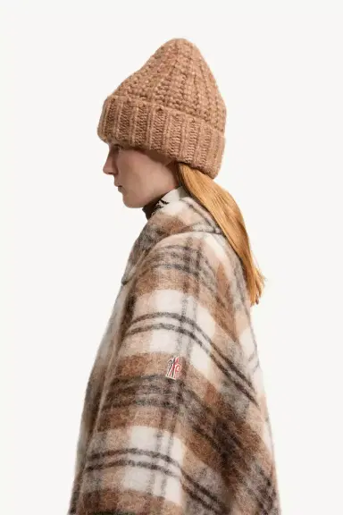 Moncler Grenoble Shearling Collar Mohair, Alpaca & Wool Blend Cape | Thumbnail 4