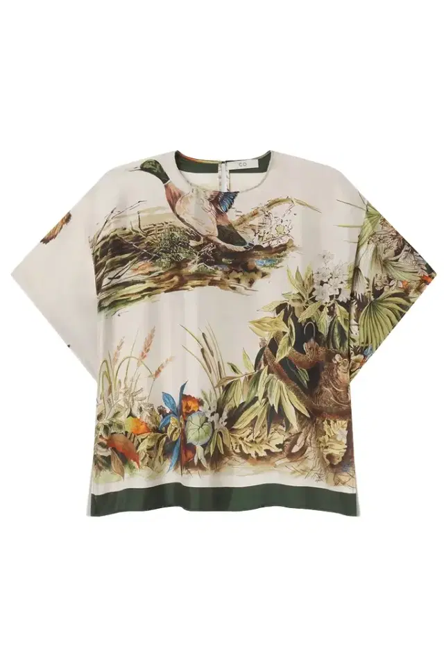 CO COLLECTION Woodland Print Short Sleeve Top