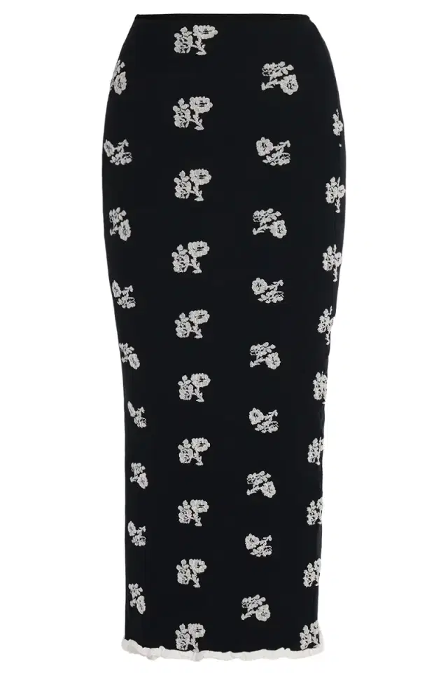 Floral Jacquard Midi Skirt