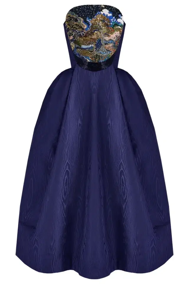Etta Embellished Landscape Strapless Dress