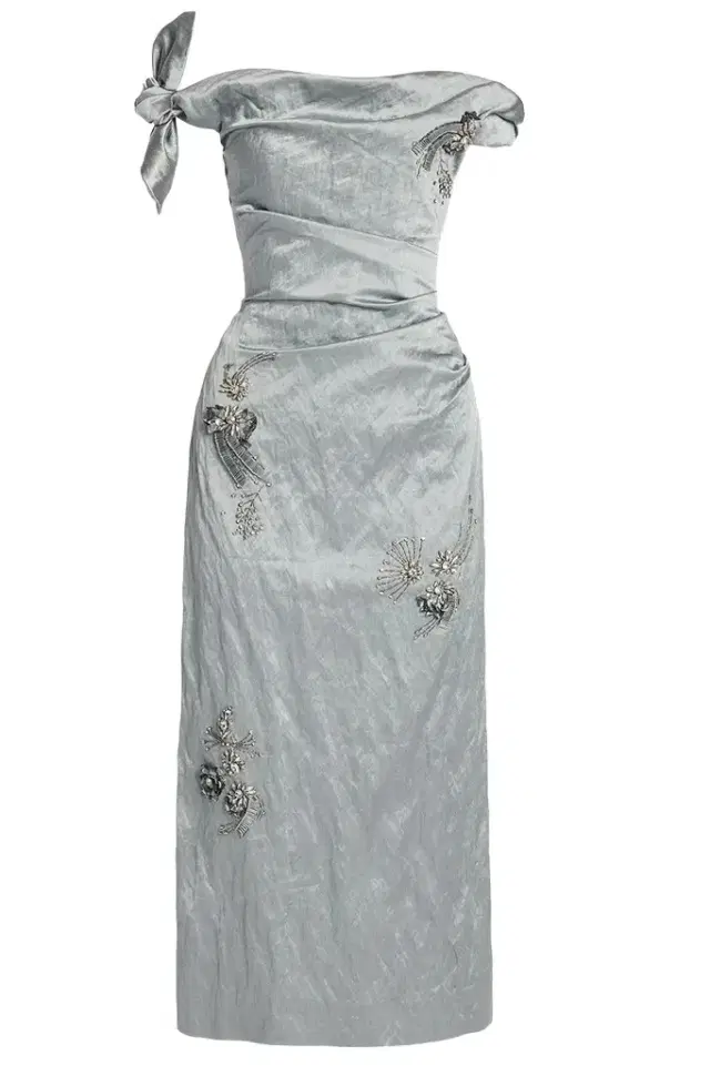 Embroidered Textured Maxi Dress