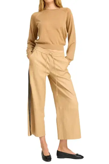 Sprwmn Cropped Leather Athletic Pant | Thumbnail 1
