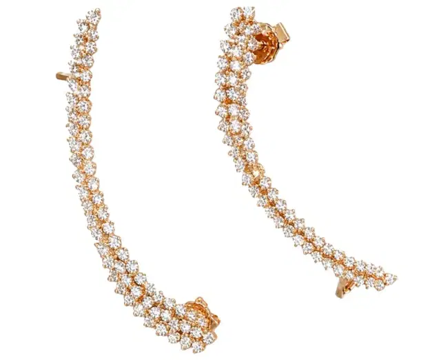 Wish Fine Jewelry Diamond 18K Gold Climber Earrings